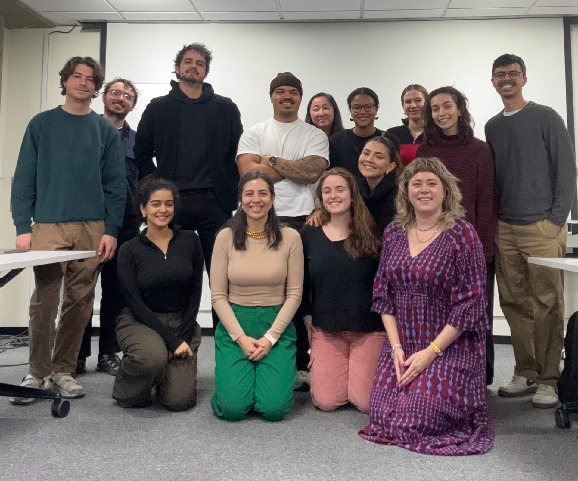 class posing at the end of the course